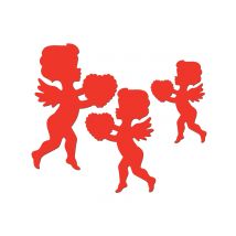 6 décorations rouges motif Cupidon - Couleur Rouge