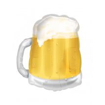 Ballon aluminium chope de bière jaune 58 cm - Couleur Jaune