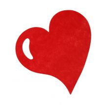 50 Sets de table coeur rouge 38 cm - Couleur Rouge