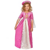 Déguisement princesse médiévale rose et or pour Fille - Couleur Rose - Taille M 7-9 ans (120-130 cm)