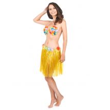 Jupe hawaïenne courte jaune pour Adulte - Couleur Jaune