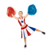 Déguisement pompom girl étoile pour Fille - Couleur Multicolore - Taille 5-7 ans (128 cm)
