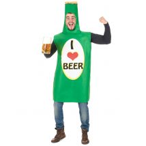 Déguisement bouteille de bière verte pour Adulte - Couleur Multicolore - Taille Taille Unique (42)