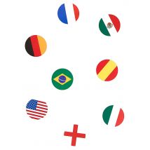 150 Confettis de table drapeau multi-nations - Couleur Multicolore