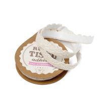 Ruban tissu adhésif dentelle ivoire 10 mm x 2 m - Couleur Ivoire
