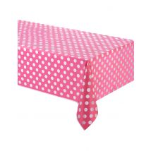 Nappe plastique rose à pois blanc - Couleur Rose