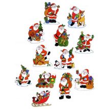 Décoration pour fenêtres Père Noël - Couleur Multicolore