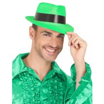 Chapeau gangster vert fluo pour Adulte - Couleur Vert