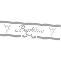 Bannière baptême argentée - Couleur Argent