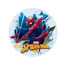 Disque en sucre Spiderman 16 cm - Couleur Rouge