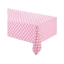 Nappe rose à pois blancs en plastique 137 x 274 cm - Couleur Rose