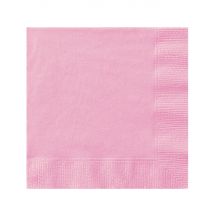 20 Serviettes en papier roses clair 33 x 33 cm - Couleur Rose