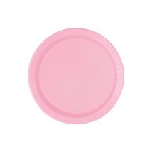 20 Petites assiettes en carton roses clair 19 cm - Couleur Rose