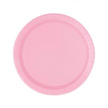 16 Assiettes en carton rose clair 21.9 cm - Couleur Rose