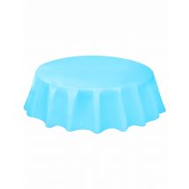 Nappe en plastique ronde Bleu pastel 214 cm - Couleur Bleu