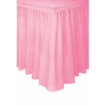 Jupe de table rose clair en plastique 73 x 426 cm - Couleur Rose