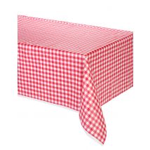 Nappe en plastique vichy rouge 137 x 274 cm - Couleur Rouge
