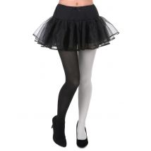 Collants bicolore noir et blanc pour Adulte - Couleur Noir - Taille M / L