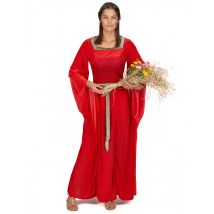 Déguisement médiéval rouge effet velours pour Femme - Couleur Rouge - Taille XS