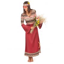Déguisement hippie bordeaux pour Femme - Taille S