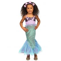 Déguisement sirène à sequins pour Fille - Couleur Bleu - Taille 3 - 4 ans (S)