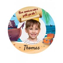 Disque en sucre personnalisable Petit pirate 20 cm - Couleur Multicolore
