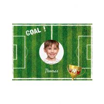 Feuille en sucre A4 personnalisable Terrain de foot - Couleur Vert