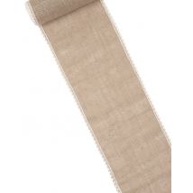 Chemin de table en jute et dentelle 20 cm x 5 m - Couleur Marron