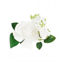 Petite composition fleurs artificielles blanches 20 x 10 x 7 cm - Couleur Blanc