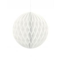 Petite boule en papier alvéolé blanc 10 cm - Couleur Blanc