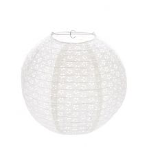 Lanterne dentelle vintage blanche 35 cm - Couleur Blanc