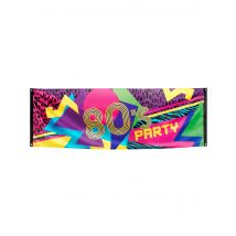 Bannière en tissu 80's Party 74 x 220 cm - Couleur Multicolore