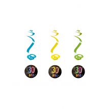 4 Suspensions spirales 30 ans feux d'artifice 60 cm - Couleur Noir