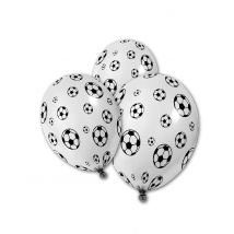 5 Ballons en latex Ballons de foot 30 cm - Couleur Blanc