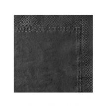 50 Serviettes noires 38 x 38 cm - Couleur Noir