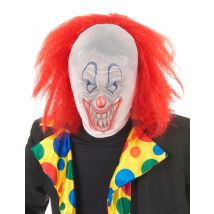 Cagoule clown avec cheveux pour Adulte Halloween - Couleur Rouge