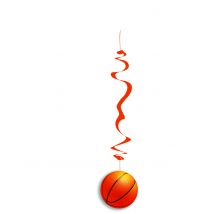 6 Suspensions papier ignifugé Ballons de basket 80 cm - Couleur Orange