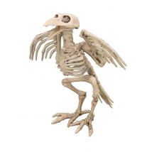 Décoration squelette de corbeau 19.5 cm Halloween - Couleur Blanc