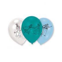 6 Ballons latex La Reine des Neiges - Couleur Bleu