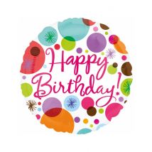 Ballon aluminium Happy Birthday 43 cm - Couleur Multicolore