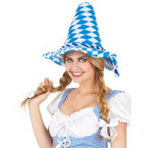 Chapeau Bavarois bleu et blanc pour Adulte - Couleur Bleu