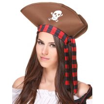 Chapeau de pirate marron pour Adulte - Couleur Marron