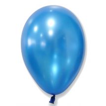 50 Ballons bleus métallisés 30 cm - Couleur Bleu foncé