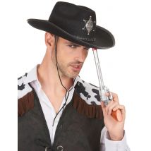 Chapeau Sherif noir pour Adulte - Couleur Noir