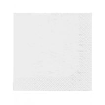 50 Serviettes en papier blanches 38 x 38 cm - Couleur Blanc