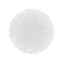 6 Napperons en papier dentelle 26,5 cm - Couleur Blanc