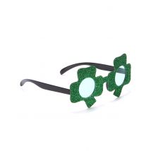 Lunettes pailletées vertes trèfle Saint-Patrick pour Adulte - Couleur Vert