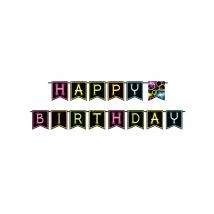 Guirlande Happy birthday Fluo Party 270 cm - Couleur Noir