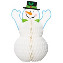 Décoration Bonpour Homme de neige 30 cm - Couleur Blanc