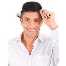 Chapeau melon plastique pailleté noir pour Adulte - Couleur Noir